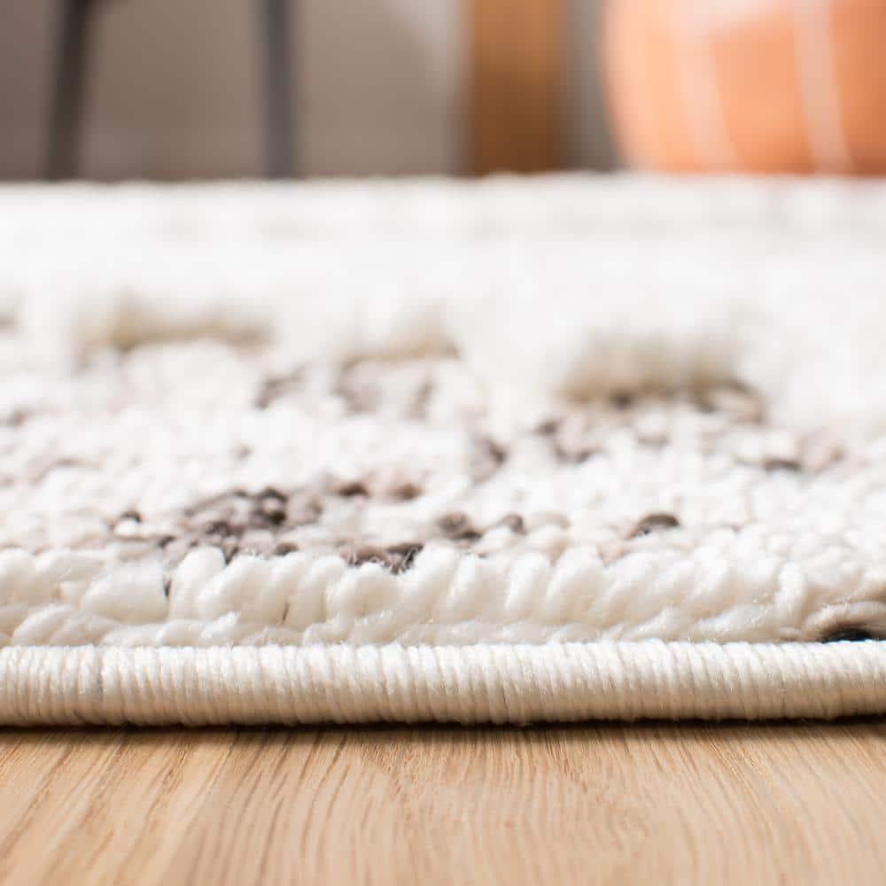 Moroccan Tassel Shag MTS652 Power Loomed Indoor Runner Rug - Ivory/Brown - 2'3"x6' - Safavieh