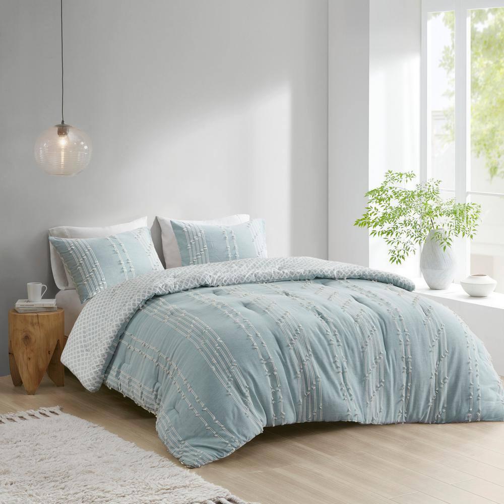 INK+IVY 3 Piece Cotton Jacquard Bedding Set