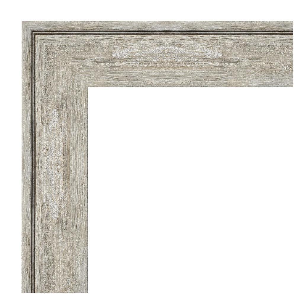 33" x 27" Crackled Framed Bathroom Vanity Wall Mirror Metallic - Amanti Art: Modern Rectangle, Beveled, No Assembly Required