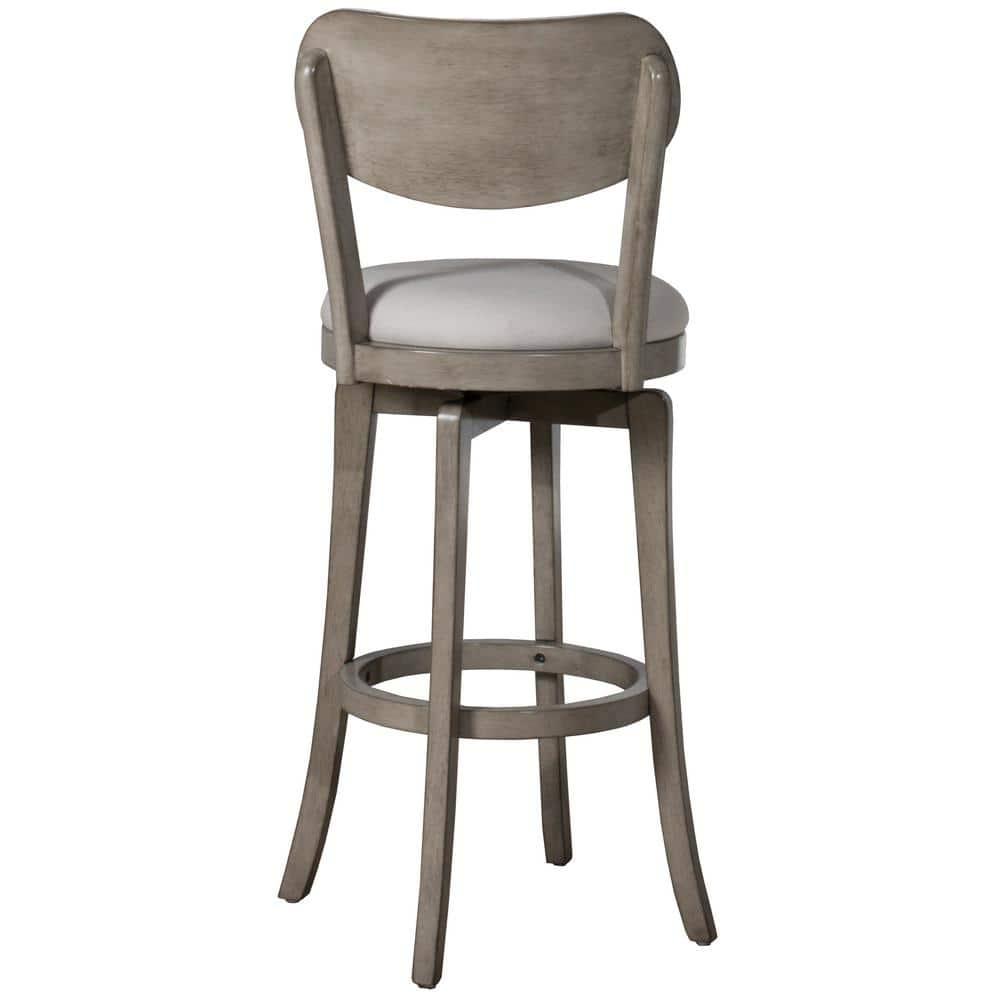 Sloan Barstool Gray - Hillsdale Furniture: Swivel, Upholstered, Aged Wood Finish, 43.5" Height