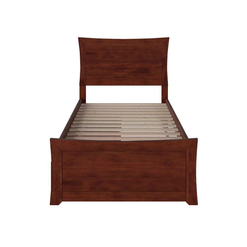 AR9012114 Metro Platform Bed with 2 Urban Bed Drawers, Twin XL, Walnut