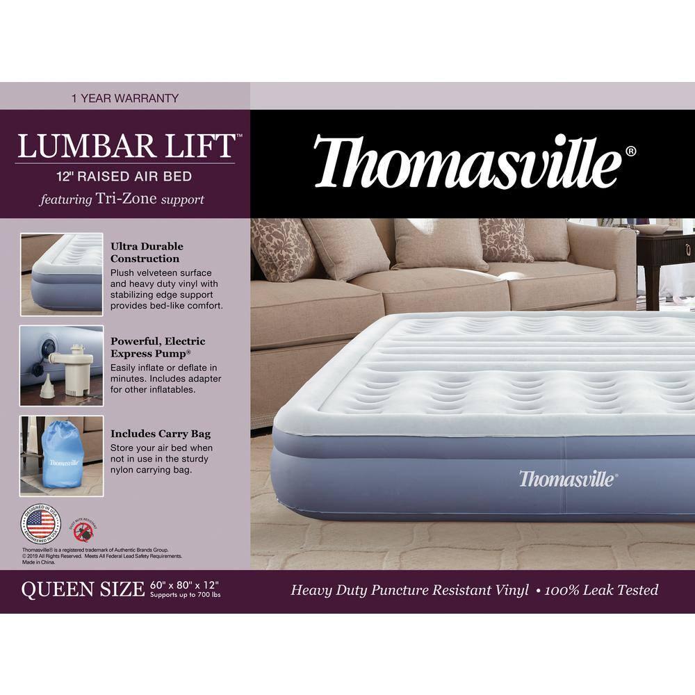 Beautyrest Lumbar Lift  12" Inflatable Air Mattress with Electric Pump