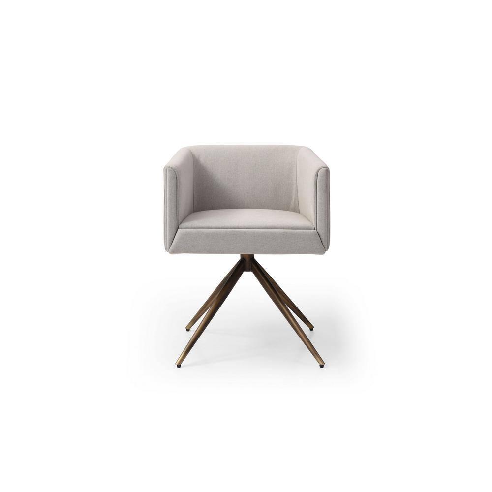 Modrest Riaglow Contemporary Light Grey Fabric Dining Chair