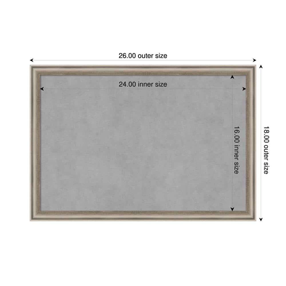 Amanti Art Salon Scoop Pewter Framed Magnetic Board 26 x 18 in.