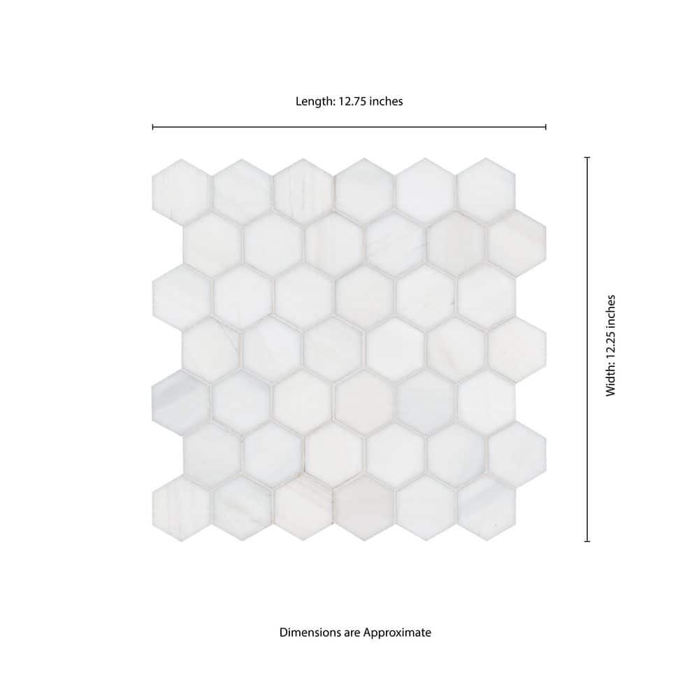 Bianco Dolomite 2" x 2" Marble Mosaic Tile in White