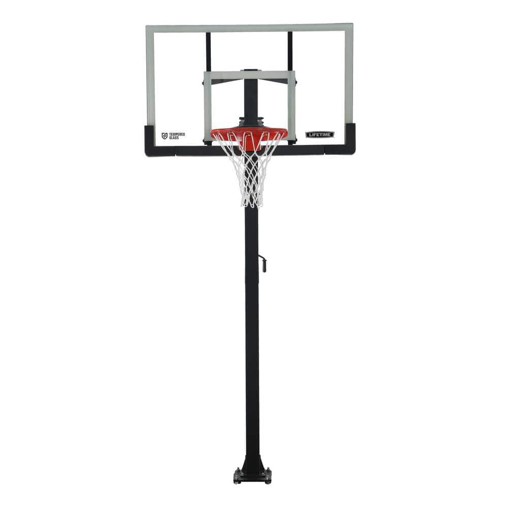 Lifetime Lifetime Height Adjustable Bolt Down Basketball Hoop (54" Tempered Glass Backboard)
