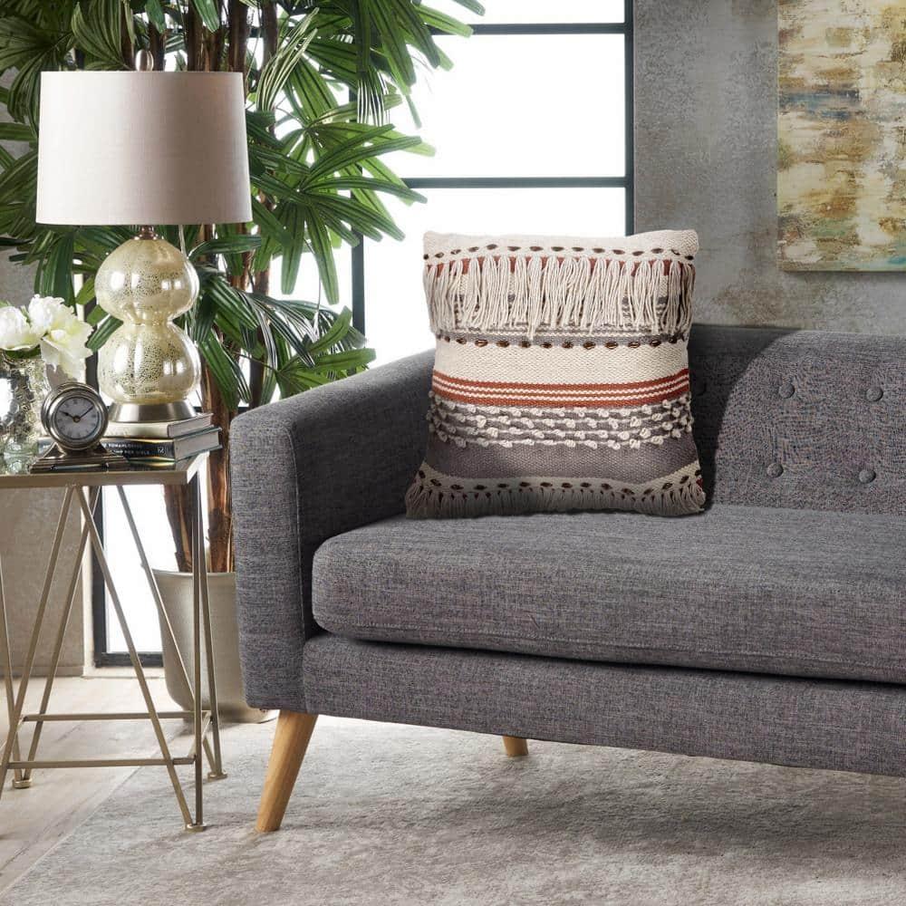 Rajani Home Analee Appliqued Cotton Throw Pillow