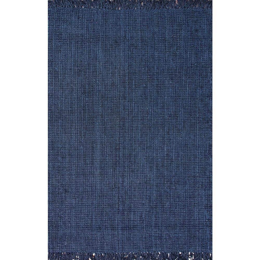 nuLOOM Daniela Chunky Jute Navy 5' x 7' 6" Farmhouse Area Rug