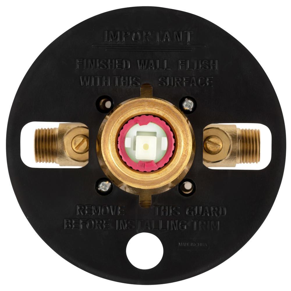 Tru-Temp 1-Handle Pressure Balanced 1/2 in. Rough-In Valve Trim Kit in Matte Black (Valve Included)