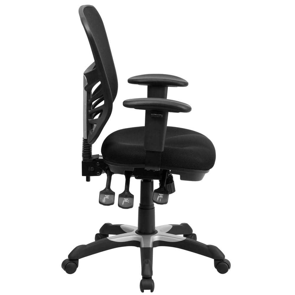 Flash Furniture Nicholas Ergonomic Mid-Back Swivel Office and Gaming Chair, Black