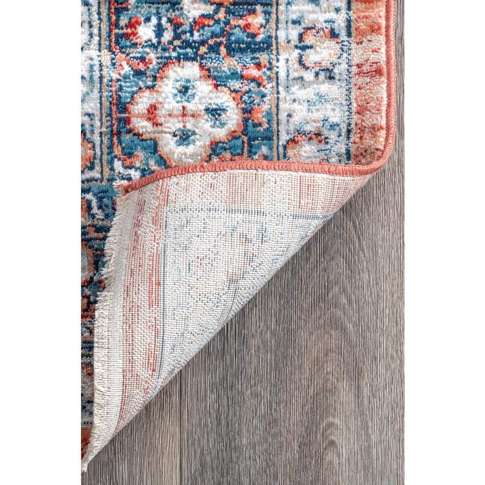 Nuloom Zara Medallion 10x14 Indoor Area Rug for Living Room Bedroom Dining Room Kitchen, Rust/Blue