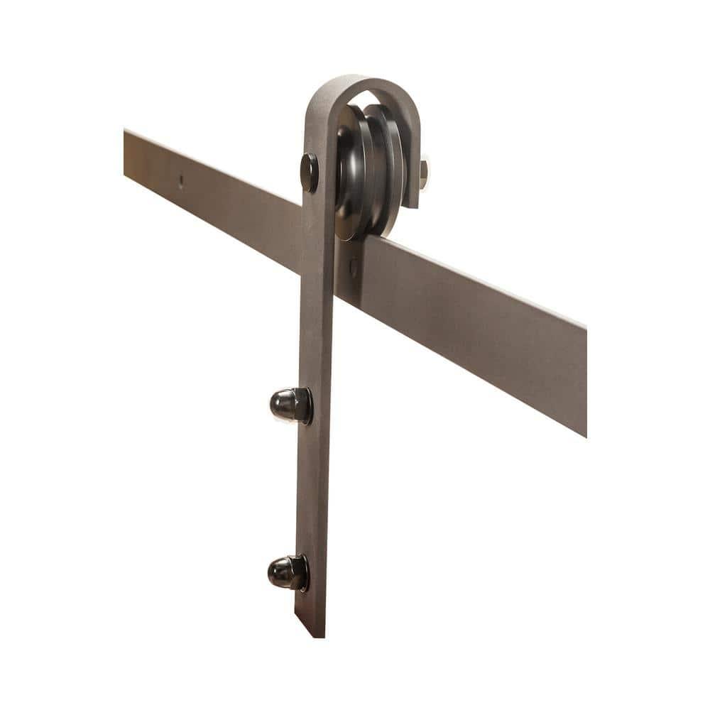 Steel Sliding Rolling Barn Door Hardware Kit for Single Wood Doors with Routed Floor Guide
