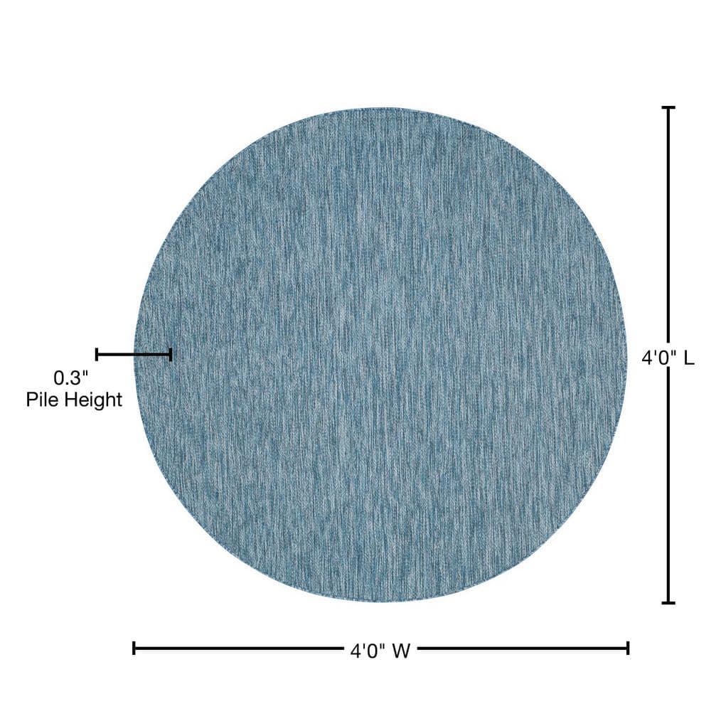 Courtyard CY8520 Power Loomed Indoor and Outdoor Area Rug - Navy/Navy - 4' Round - Safavieh