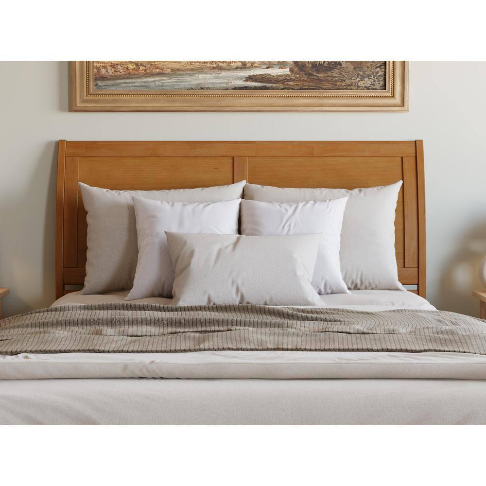 AFI Portland Queen Solid Wood Foundation Bed, Light Toffee