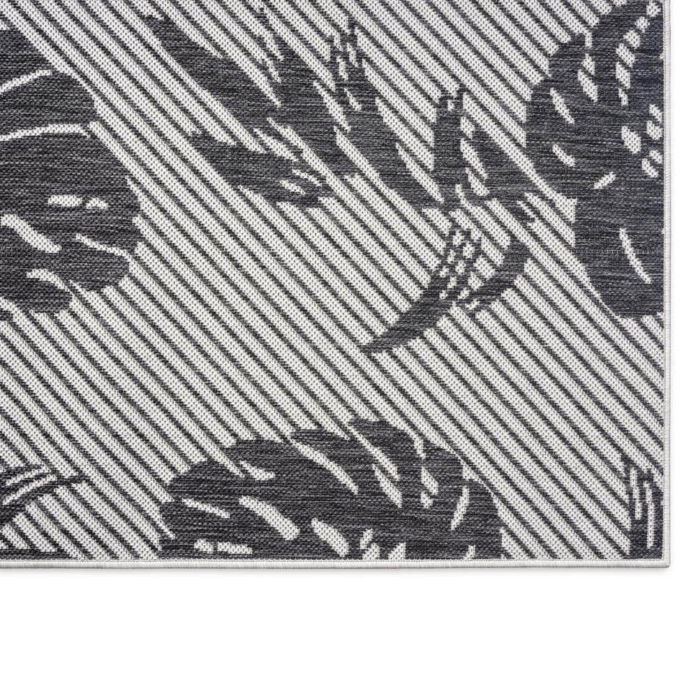 Tommy Bahama Palm Coastal Indoor/Outdoor Area Rug, Charcoal Gray