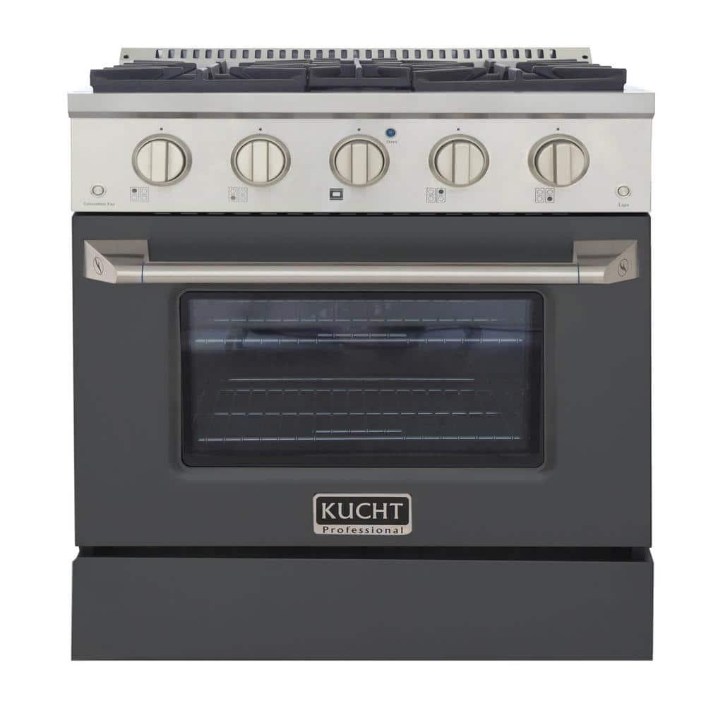 30 in. 4.2 cu. ft. Natural Gas Range with Convection Oven in Cement Gray