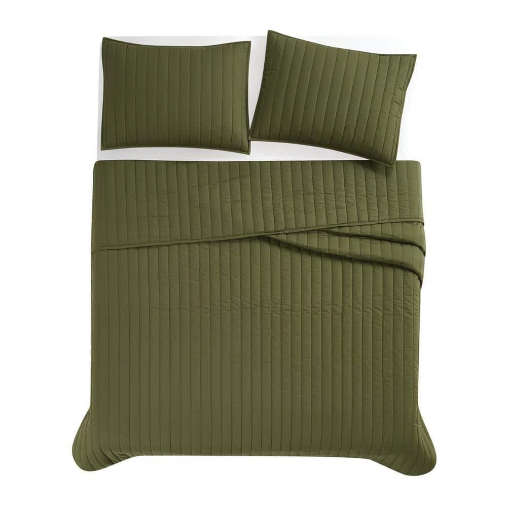 Brooklyn Loom Oversized Cotton Percale 3 Piece Quilt Set