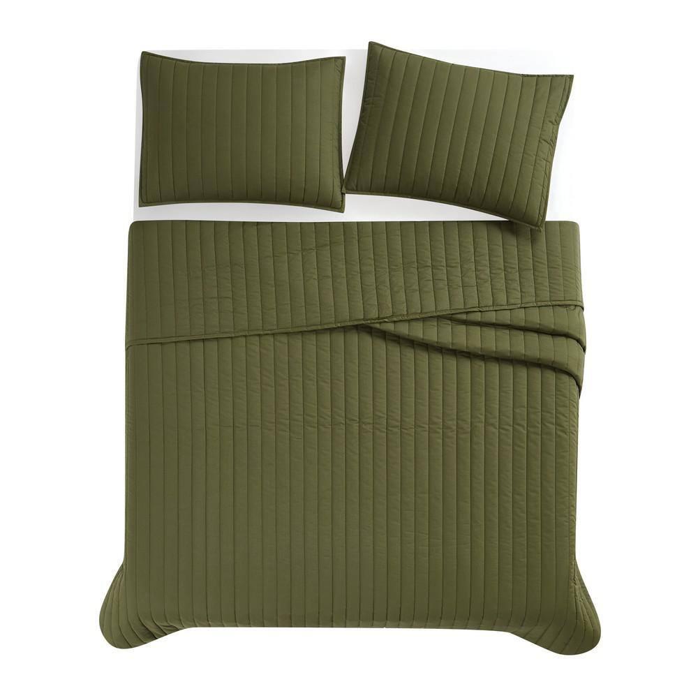 Brooklyn Loom Brooklyn Loom Oversized Cotton Percale 3 Piece Quilt Set