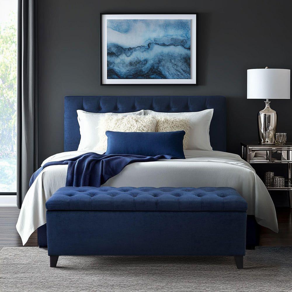 Everly Quinn Tufted Top Storage Bench, Mudroom Bench