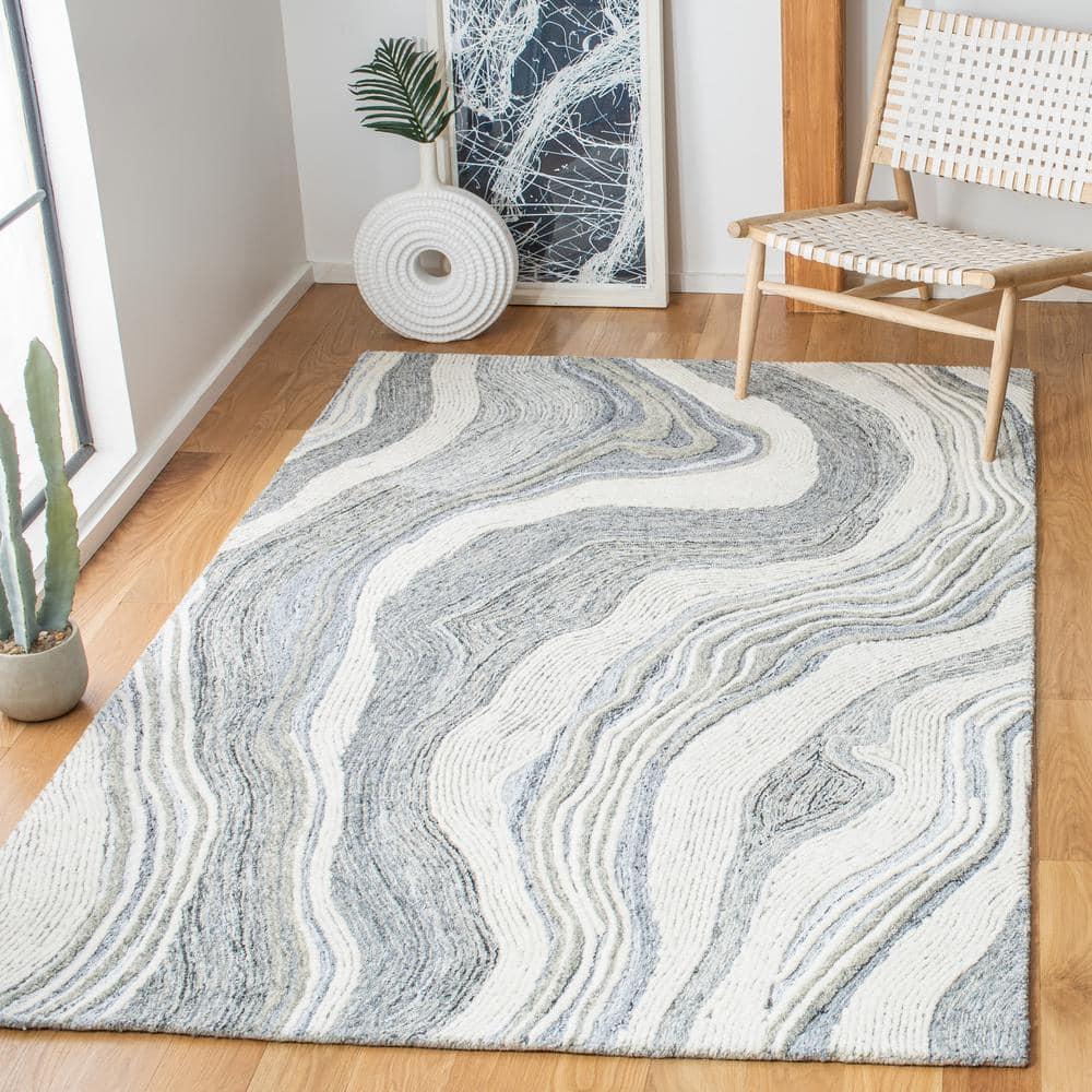 Fifth Avenue FTV121 Hand Tufted Indoor Area Rug - Grey/Ivory - 6'x6' - Safavieh