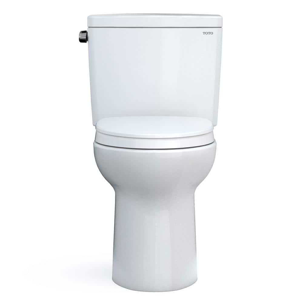 TOTO® Drake® WASHLET®+ Two-Piece Elongated 1.28 GPF Universal Height TORNADO FLUSH® Toilet with C5 Bidet Seat, Cotton White - MW7763084CEFG#01