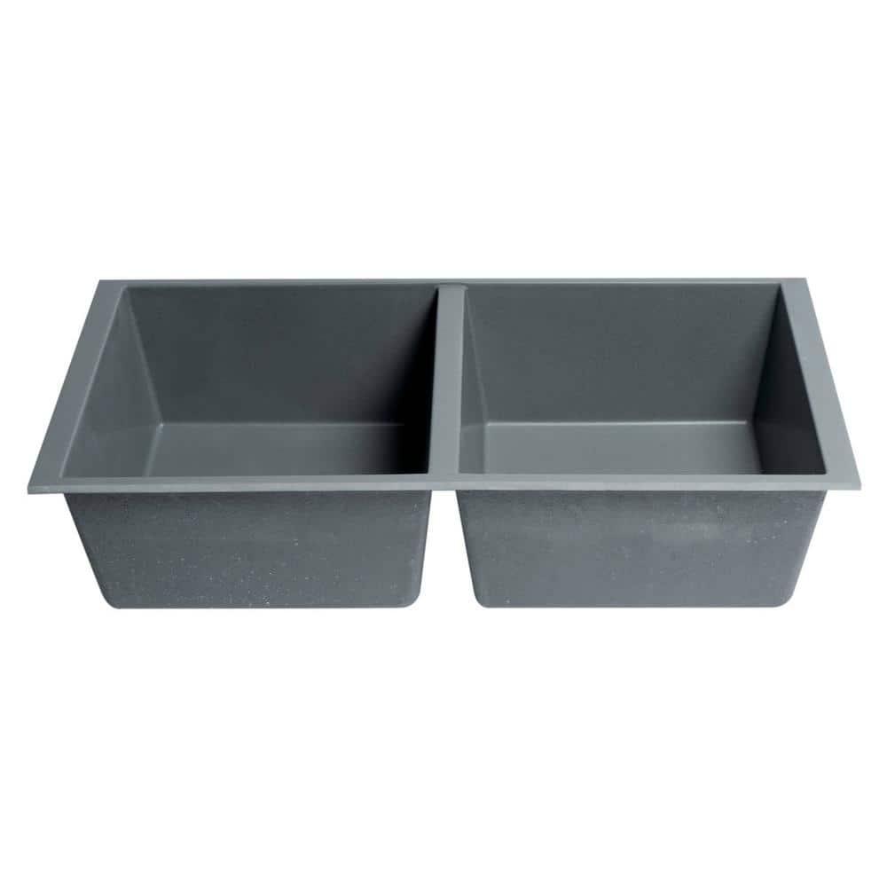 Alfi Brand AB3420UM-T 33.88'' L Undermount Double Bowl Granite Kitchen Sink