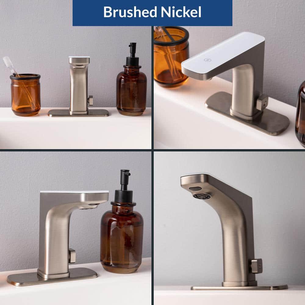Bio Bidet Grove Touchless Bathroom Sink Faucet, Hands Free or Touch Activated, Brushed Nickel