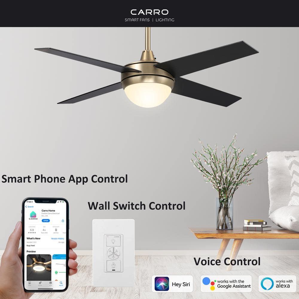 SMAAIR 48" Gold Ceiling Fan with Light and Wall Control for Smart Home