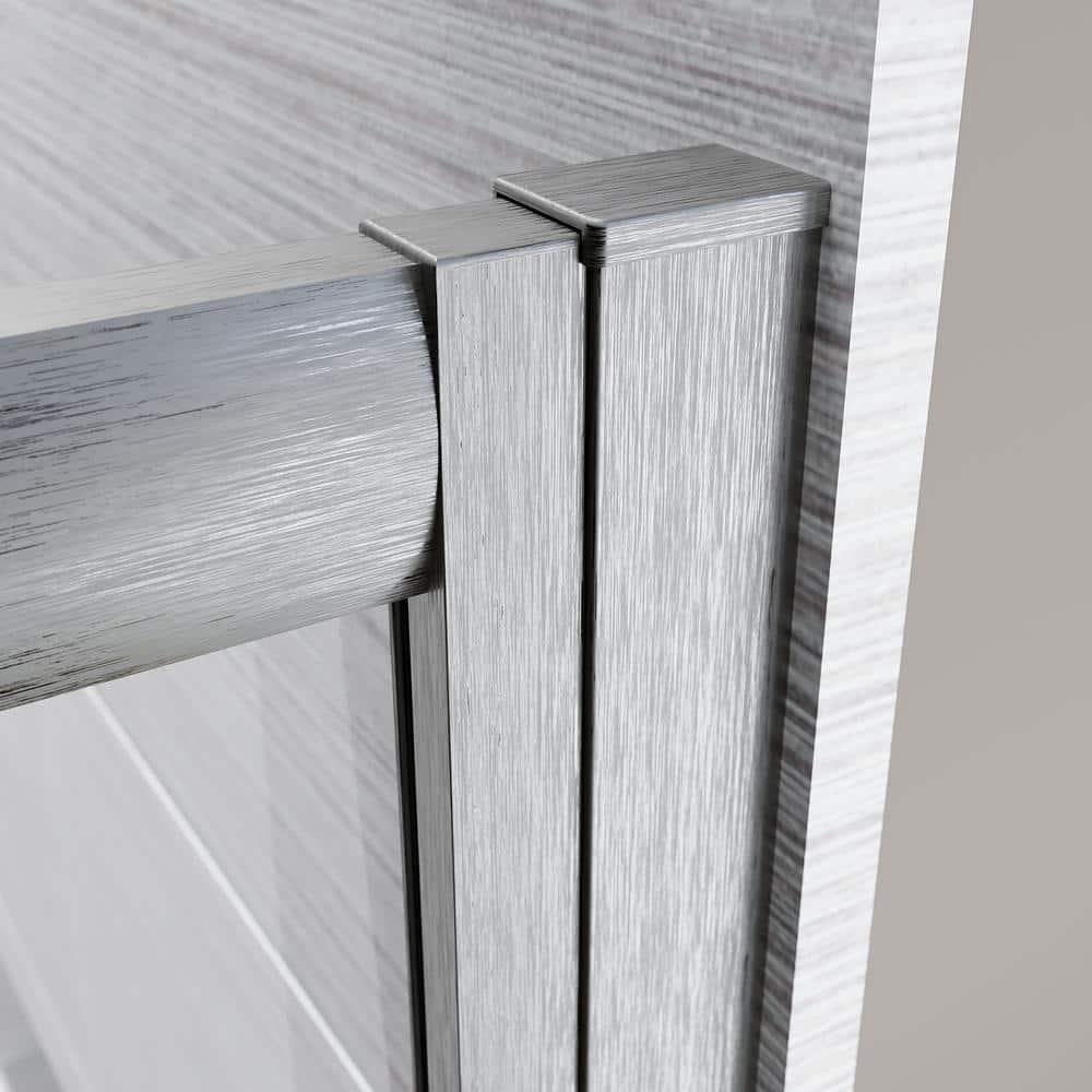 ELEGANT Corner Shower Enclosure Sliding Door 34'' D x 34'' W x 72'' H Double Sliding Shower Doors 1/4 in.Clear Glass French Corner Enclosure,Brushed Nickel (Shower Base No Included)