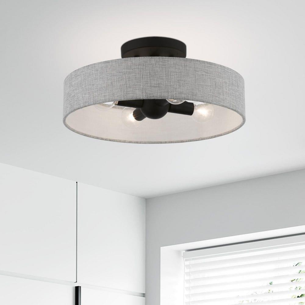 Livex Lighting Elmhurst 4 - Light Semi-Flush Mount in  Black