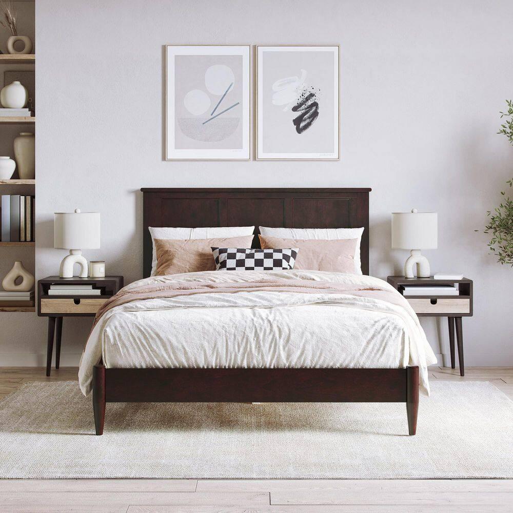 AFI Charlotte Full Solid Wood Low Profile Platform Bed, Espresso