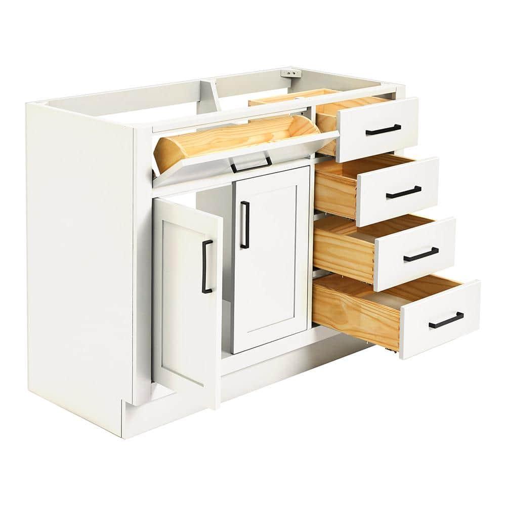 Ariel T042s-L-Bc Hepburn 42" Single Free Standing Vanity Cabinet Only - White