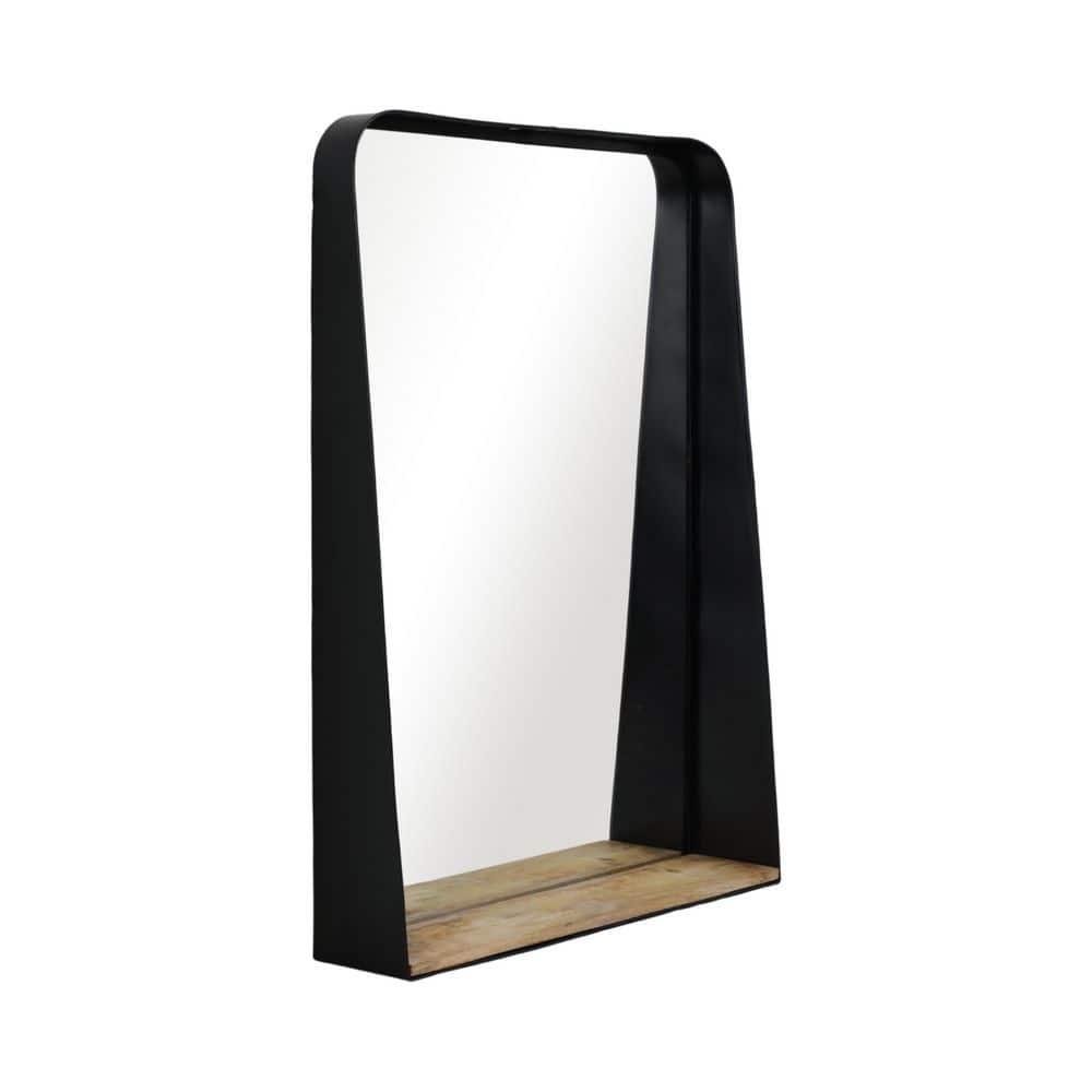 Sagebrook Home Metal, 22x30 Mirror with Shelf, Black/brown
