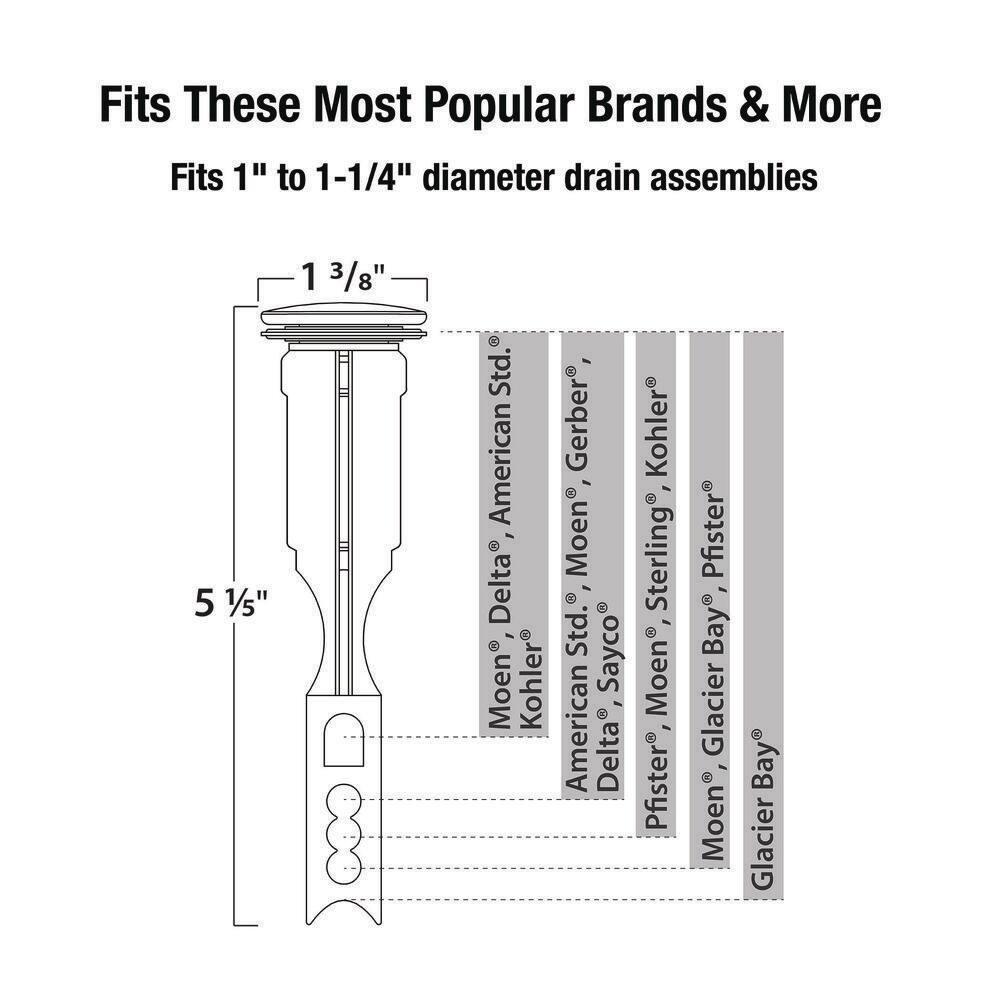 Danco Bathroom Pop-up Stopper Replacement for Pop-up Drain Assemblies in Brushed Nickel (11042)
