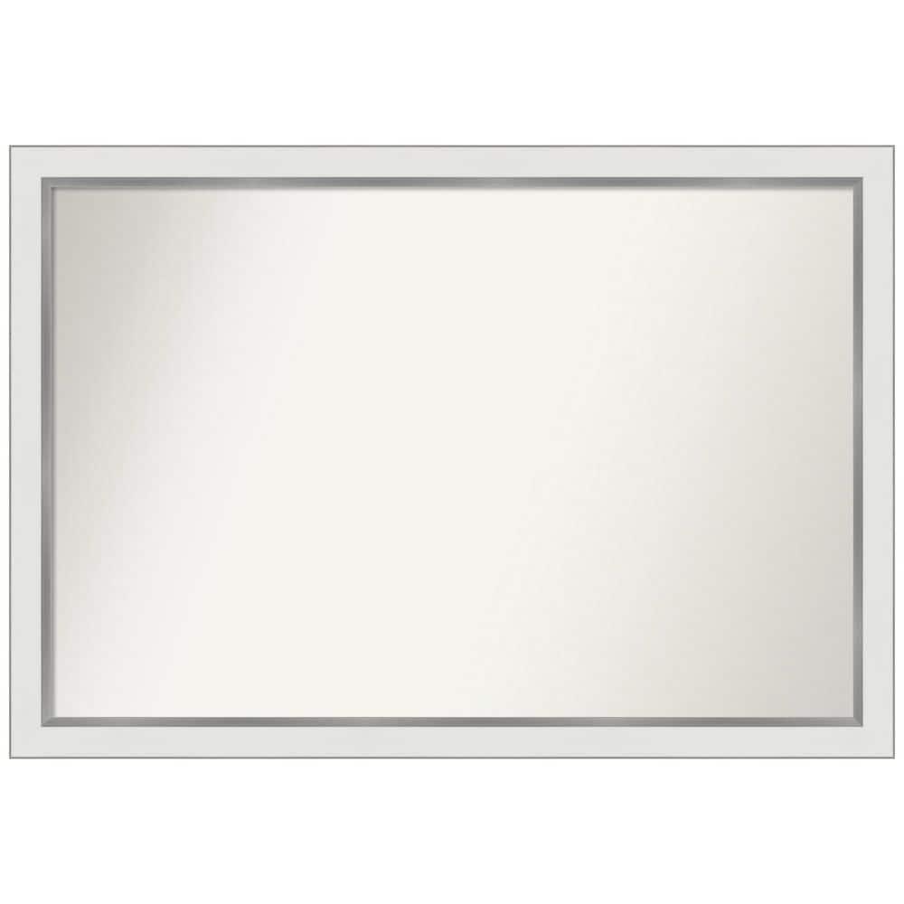 39" x 27" Non-Beveled Eva Narrow Bathroom Wall Mirror Gold - Amanti Art: Modern Polystyrene Framed, Includes Mounting Hardware