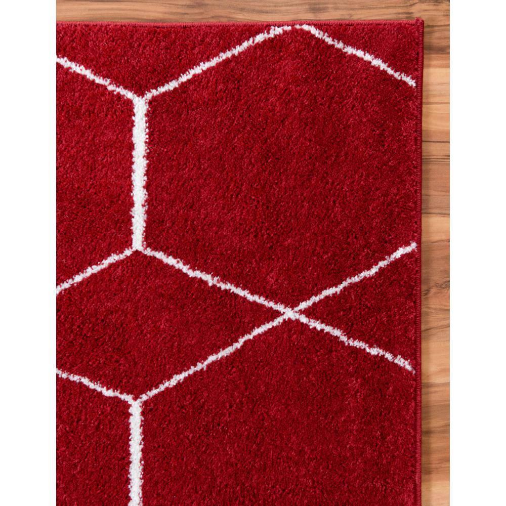 Unique Loom 8' 0 x 10' 0 Trellis Frieze Geometric Red Area Rug