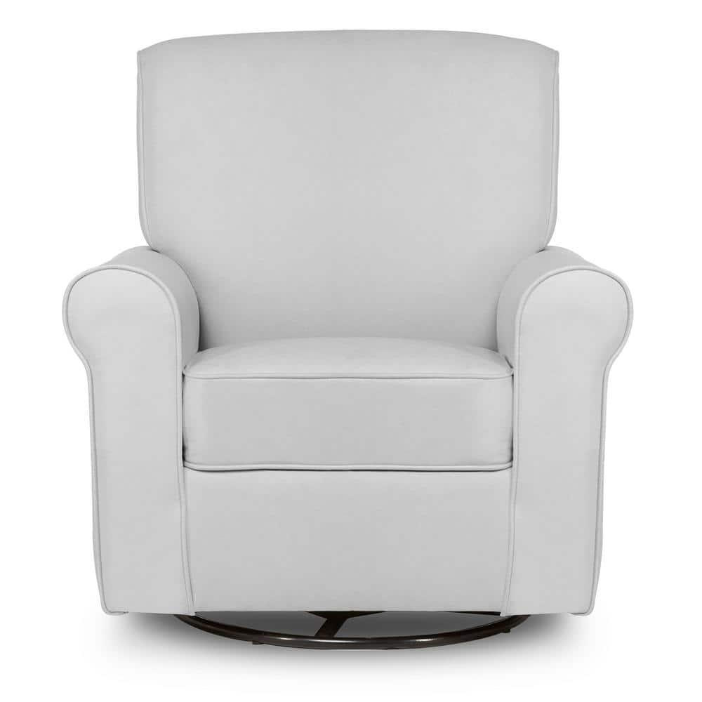 Evolur London Upholstered 360 Swivel Rocker, Misty Grey