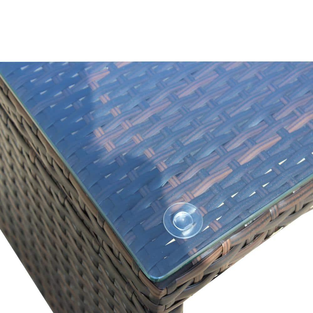 Yardmaster 3 PCS Wicker Patio Sectional Sofa Conversation Set on sale, All Weather Rattan Patio Furniture Set, with Beige Cushions and Coffee Table, for courtyard, garden, backyard, pool