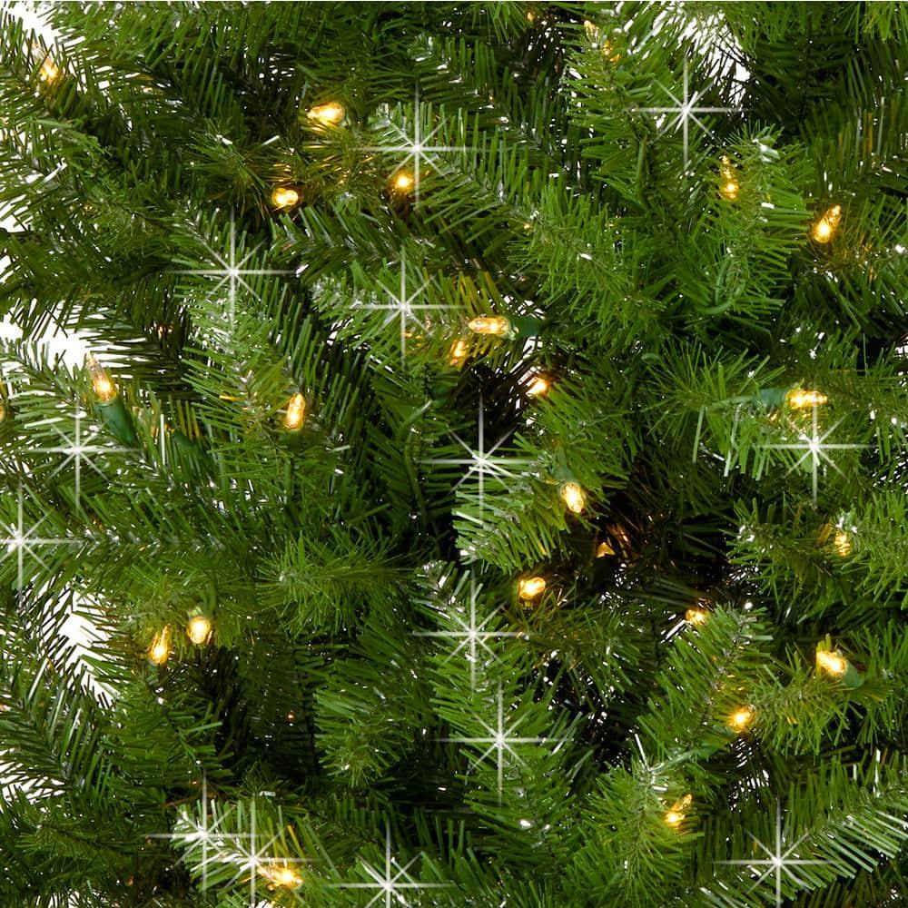 National Tree Company 7.5' Pre-lit Full Dunhill Shimmer Fir Artificial Christmas Tree with Dual Color Lights: Hinged Branches