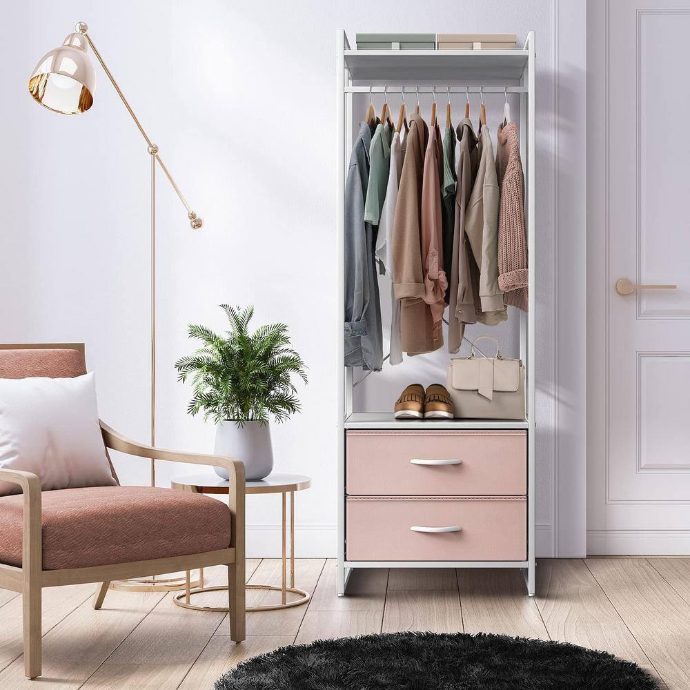 Sorbus Sorbus 2 Drawer Clothing Rack with Wood Top and Steel Frame