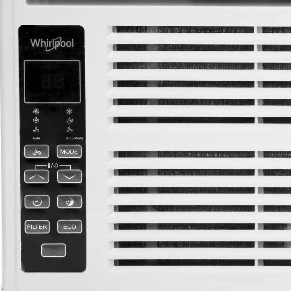 Whirlpool 6000 BTU 115V Window Mounted Air Conditioner and Dehumidifier: 3 Speeds, 8-Way Air Control, 200-500 sq. ft.