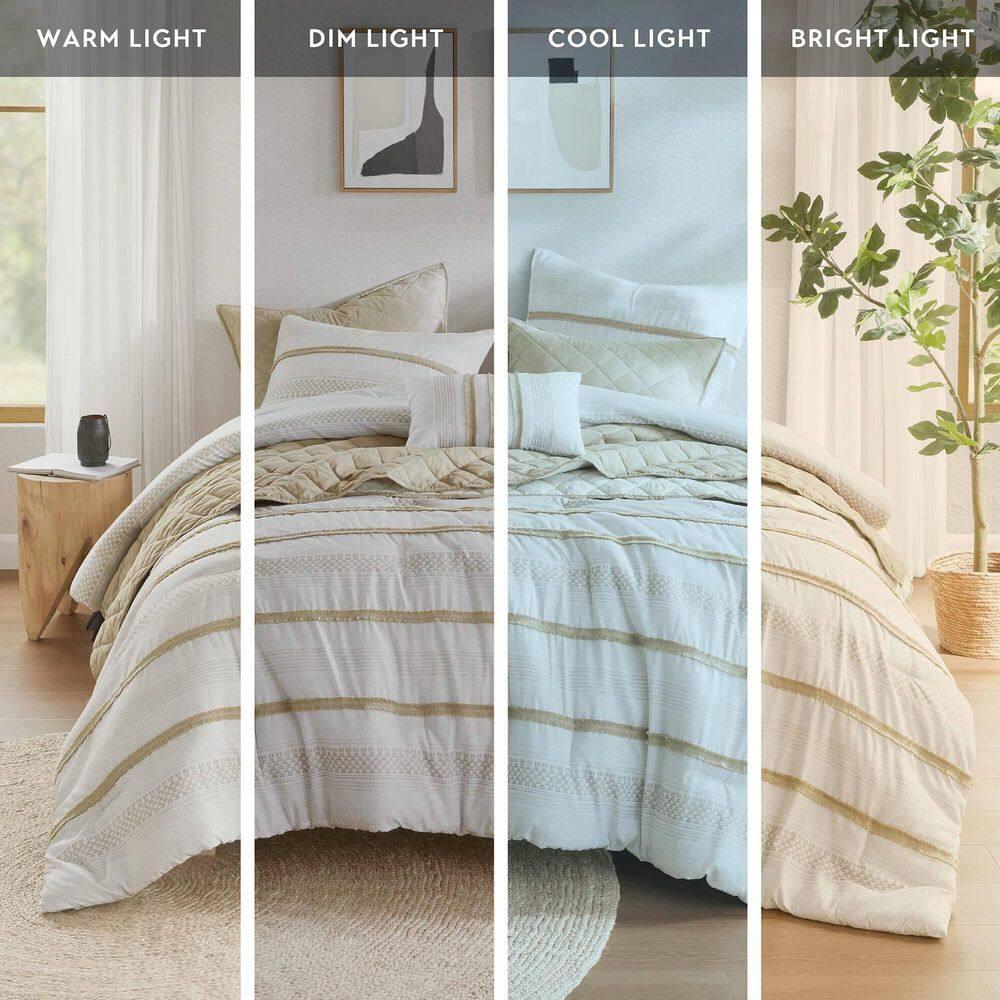 Madison Park Carolina 7 Piece Stripe Comforter And Quilt Set