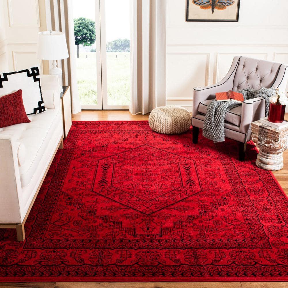 Adirondack ADR108 Power Loomed Area Rug - Red/Black - 8'9"x11'9" - Safavieh.