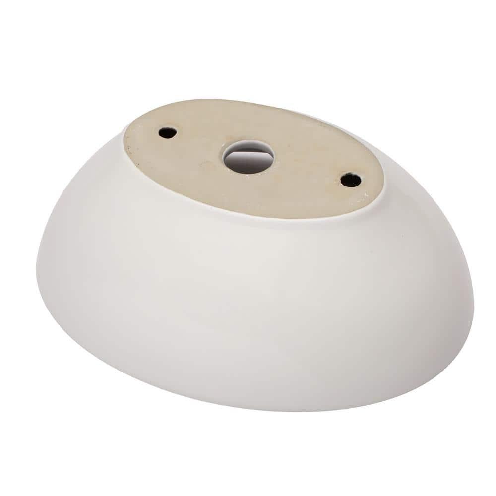 LUKX 13.25'' White Ceramic Oval Bathroom Sink