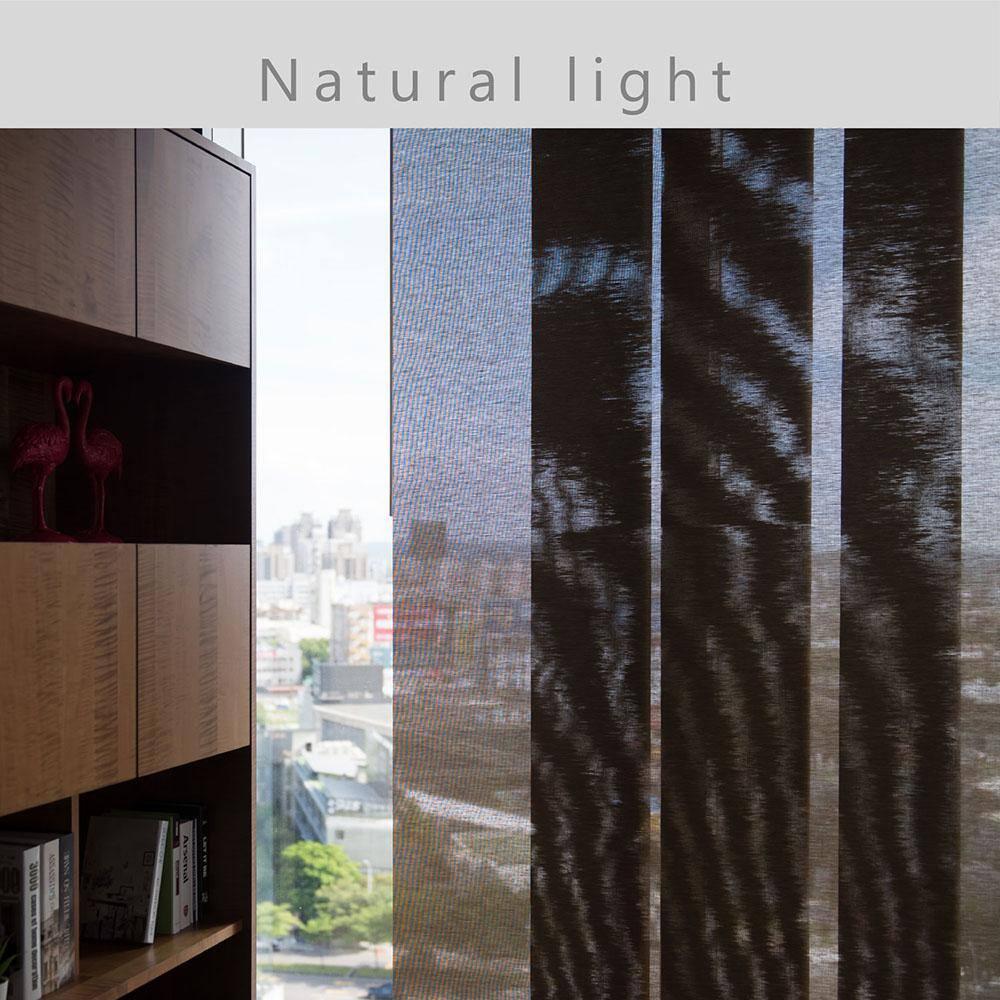 GoDear Design Adjustable Sliding Panel Track Blind 45.8"- 86" W x 96" H, Vertical Blinds, Semi-sheer, Almond