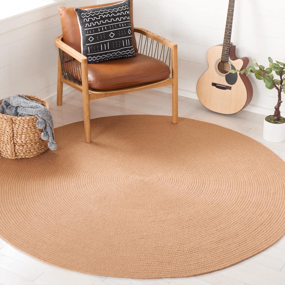Braided BRD402 Hand Woven Area Rug - Tan - 7' round - Safavieh.