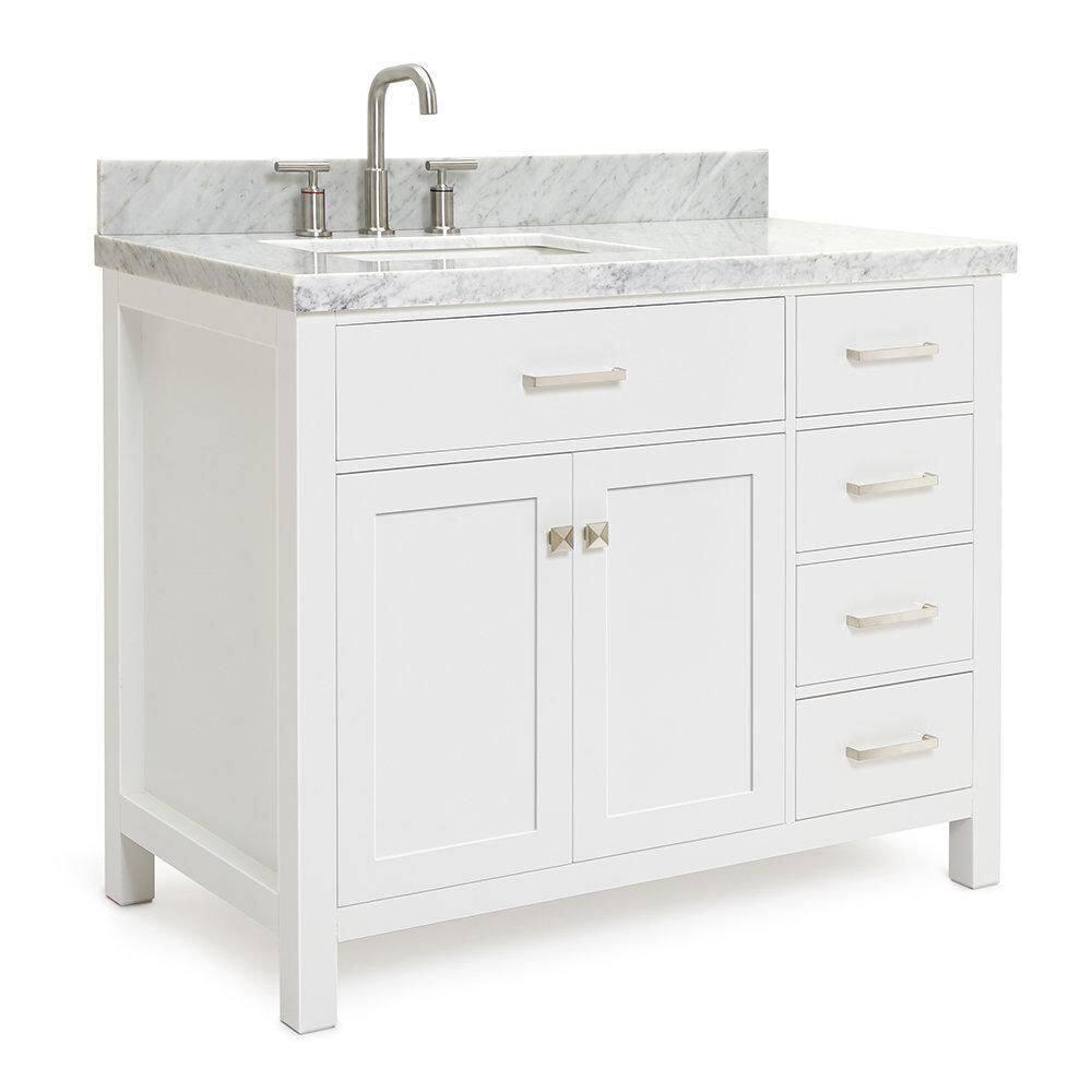 Ariel H036slcqrvo Bristol 36" Free Standing Single Basin Vanity Set - White