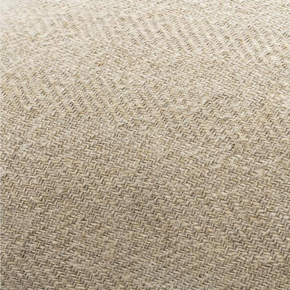 Brett Light Brown and Black Striped 18" Linen Cotton Throw Pillow
