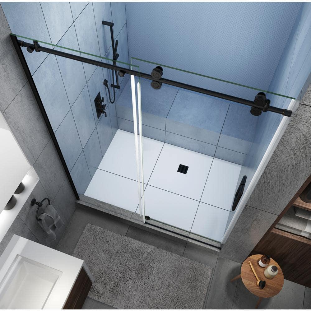Langham XL 56 - 60" W x 80" H Sliding Frameless Shower Door