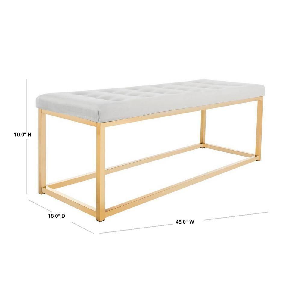 Reynolds Bench - FOX6225 - Grey/Brass - Safavieh Couture